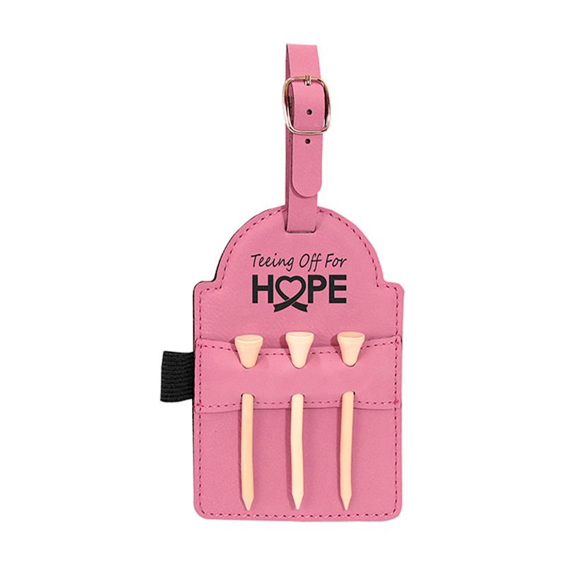 Etiqueta de bolsa de golf de cuero sintético laserable con camisetas Etiqueta de bolsa de golf de cuero sintético laserable con camisetas