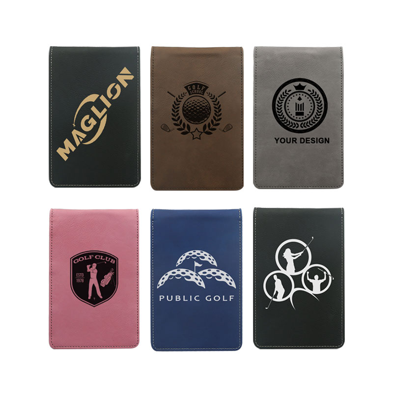 Portatarjetas de puntuación de golf de polipiel con láser