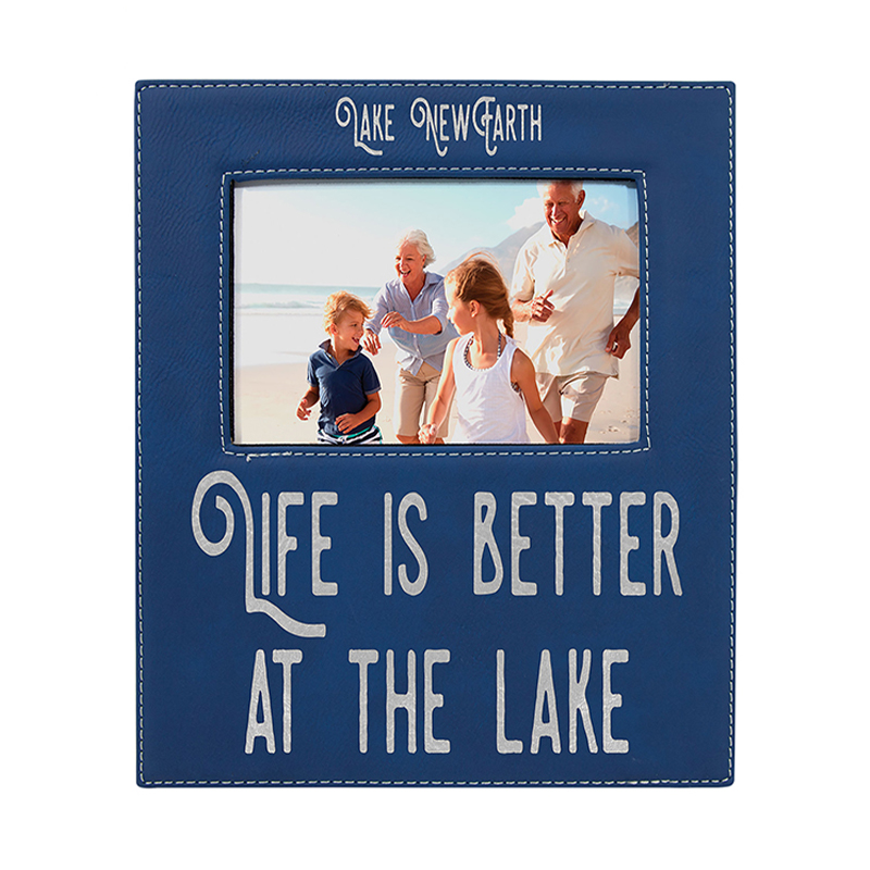 Marco de fotos de cuero sintético de 5' x 7' con área de grabado de 4 1/4' x 8 7/8' Marco de fotos de cuero sintético de 5' x 7' con área de grabado de 4 1/4' x 8 7/8'