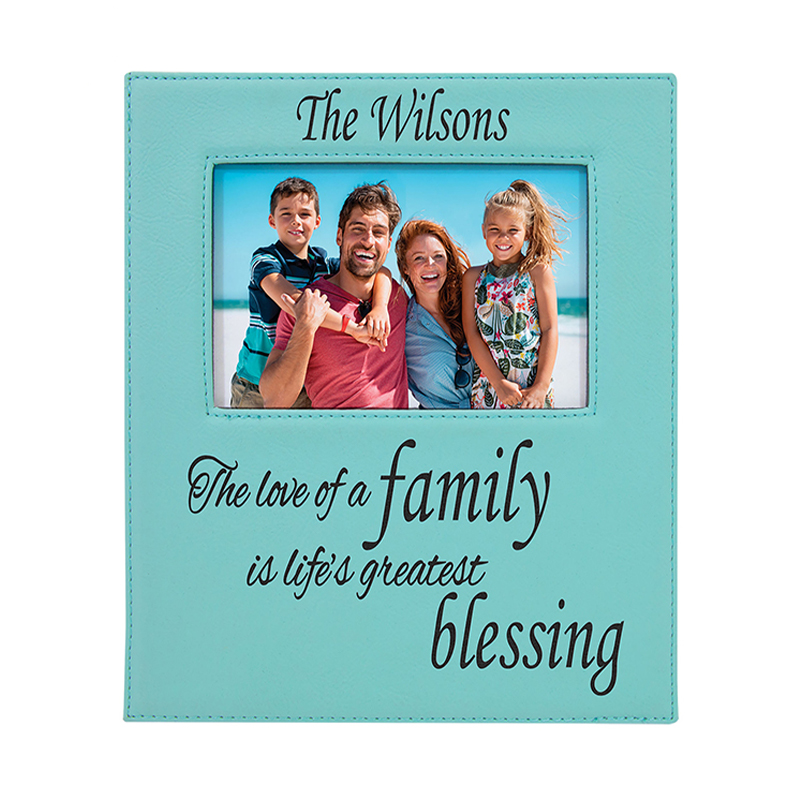 Marco de fotos de cuero sintético de 4' x 6' con área de grabado de 4 1/4' x 7 7/8' Marco de fotos de cuero sintético de 4' x 6' con área de grabado de 4 1/4' x 7 7/8'