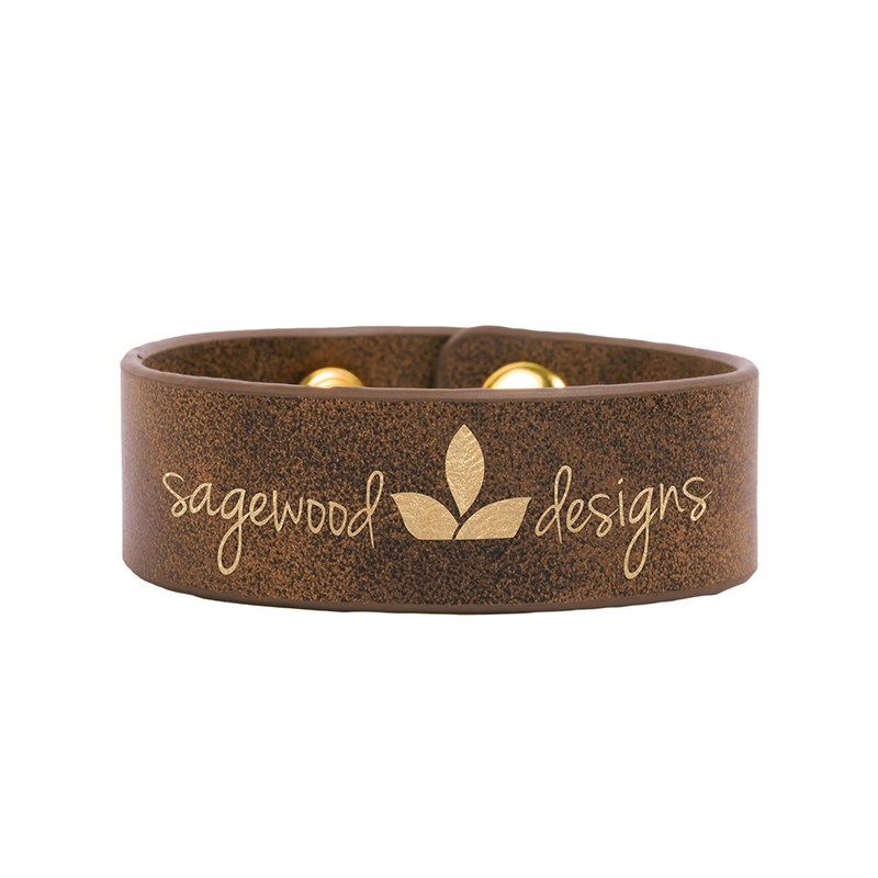 Pulsera de cuero sintético láser de 9 1/2' x 2' Pulsera de cuero sintético láser de 9 1/2' x 2'