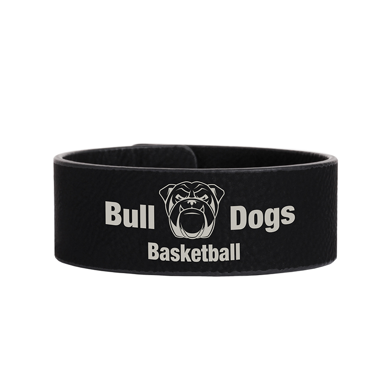 Pulsera de cuero sintético láser de 9 1/2' x 2' Pulsera de cuero sintético láser de 9 1/2' x 2'