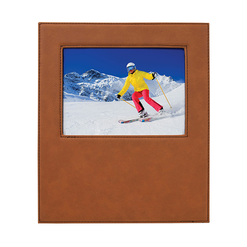 Marco de fotos de cuero sintético de 4' x 6' con área de grabado de 4 1/4' x 7 7/8' Marco de fotos de cuero sintético de 4' x 6' con área de grabado de 4 1/4' x 7 7/8'