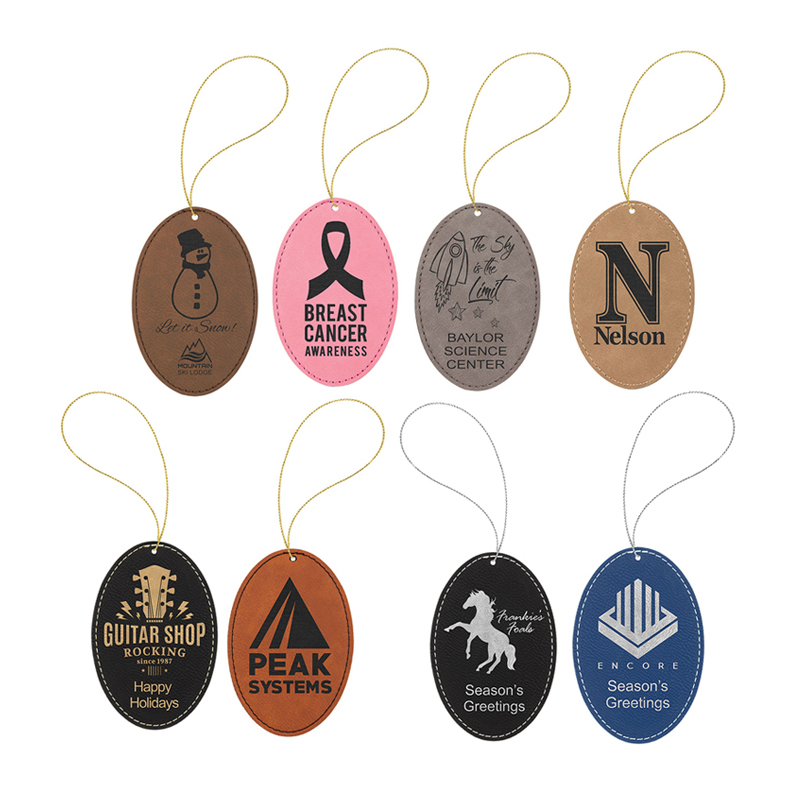 Adorno ovalado de polipiel laserable Adorno ovalado de polipiel laserable