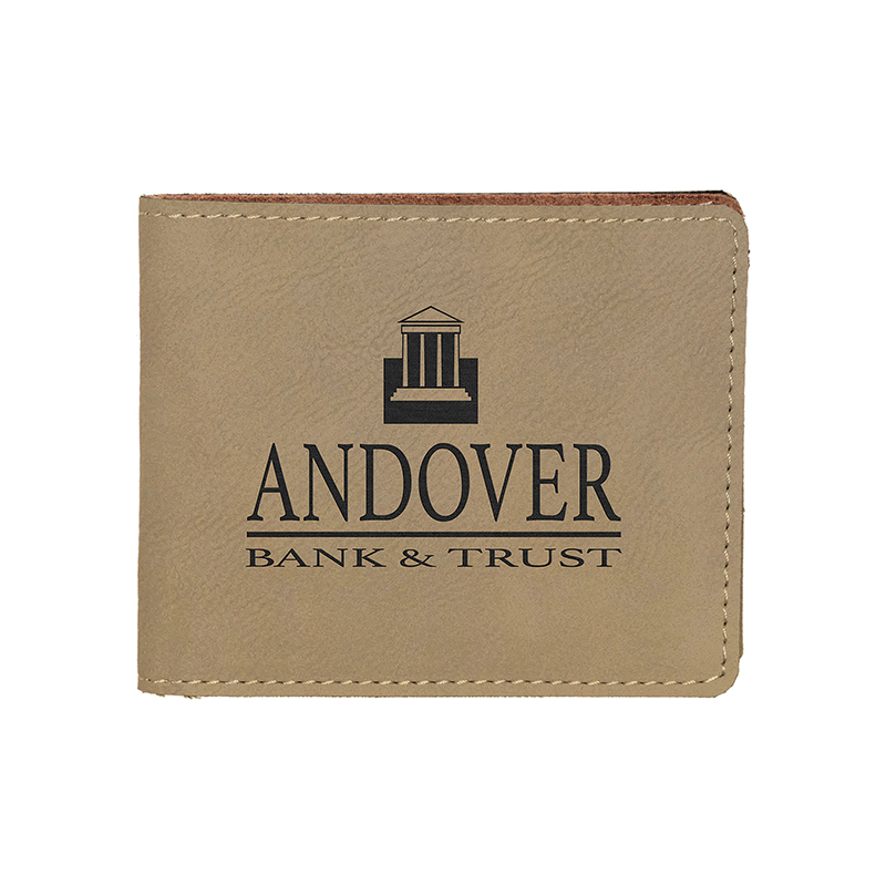 Cartera plegable de polipiel con láser