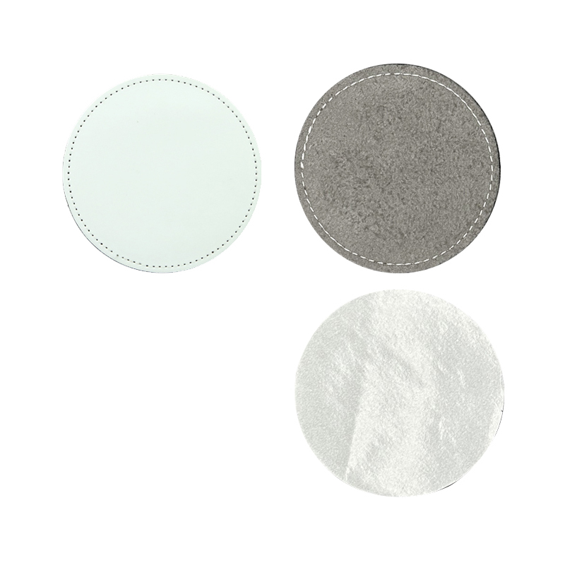 Parches redondos de cuero sintético por sublimación de 2 1/2' con adhesivo Parches redondos de cuero sintético por sublimación de 2 1/2' con adhesivo