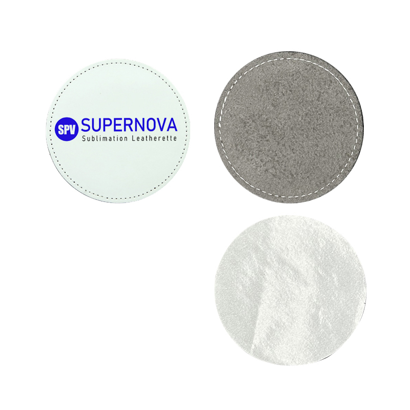 Parches redondos de cuero sintético por sublimación de 2 1/2' con adhesivo Parches redondos de cuero sintético por sublimación de 2 1/2' con adhesivo