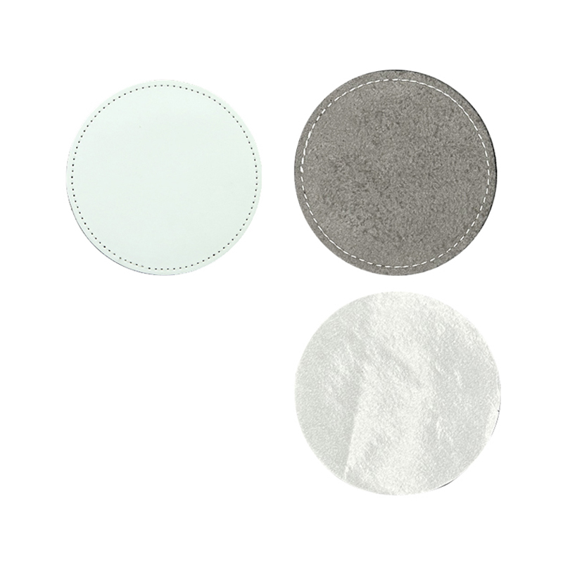 Parches redondos de cuero sintético por sublimación de 2 1/2' con adhesivo Parches redondos de cuero sintético por sublimación de 2 1/2' con adhesivo