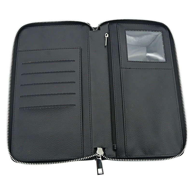 Portapasaportes de polipiel por sublimación con cremallera y piel PU interior Portapasaportes de polipiel por sublimación con cremallera y piel PU interior