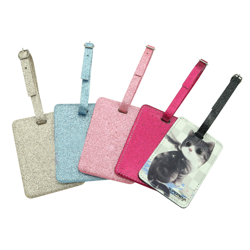 Etiqueta de equipaje de cuero con sublimación brillante, imprimible en un solo lado Etiqueta de equipaje de cuero con sublimación brillante, imprimible en un solo lado