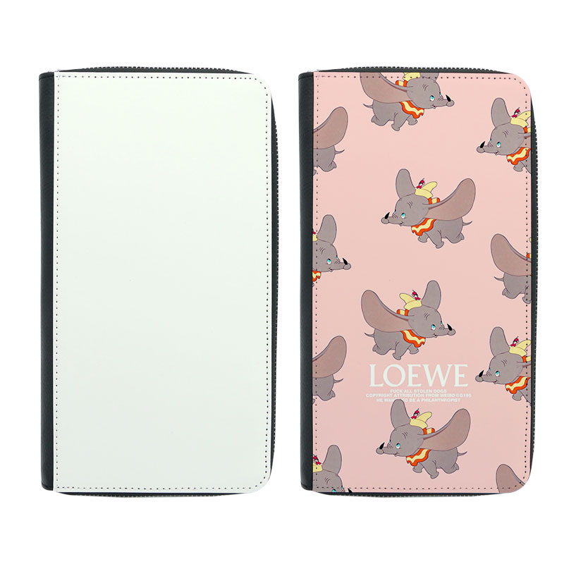 Portapasaportes de polipiel por sublimación con cremallera y piel PU interior Portapasaportes de polipiel por sublimación con cremallera y piel PU interior