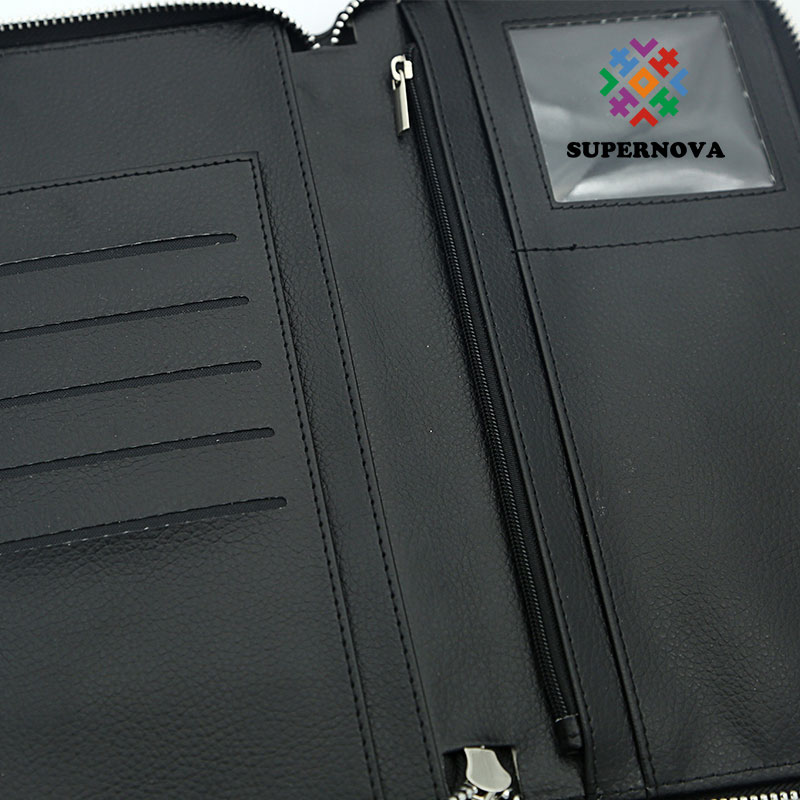 Portapasaportes de polipiel por sublimación con cremallera y piel PU interior Portapasaportes de polipiel por sublimación con cremallera y piel PU interior