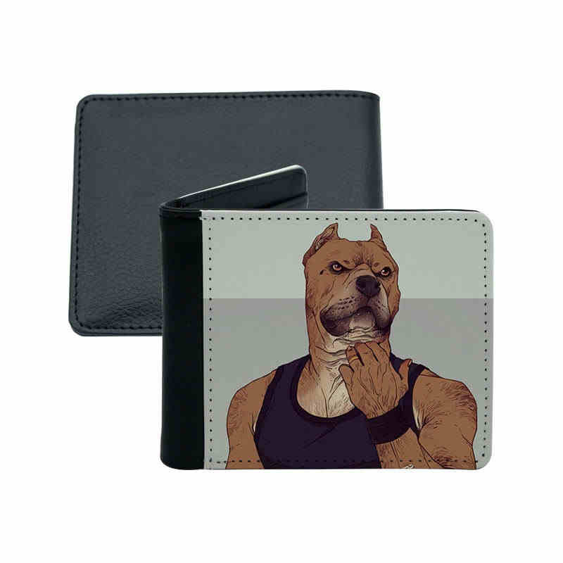 Cartera plegable de cuero sintético sublimado para hombre con tarjetero