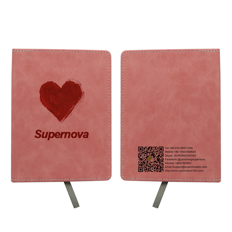 Cuaderno de cuero con sublimación en color, tamaño A4