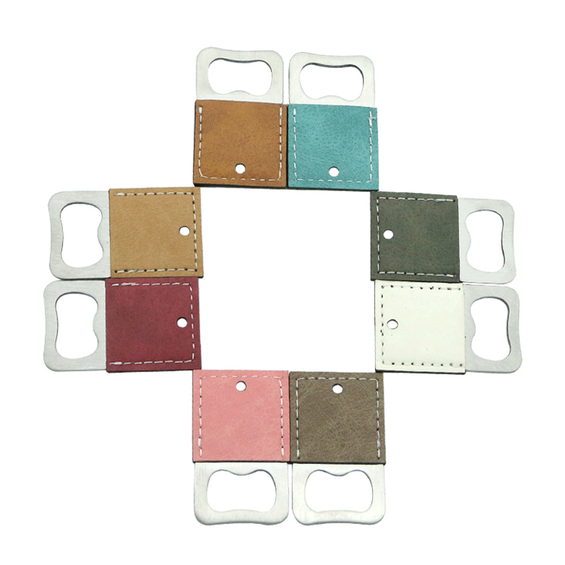 Abridor de botellas con forma de tarjeta de crédito de acero inoxidable con polipiel por sublimación