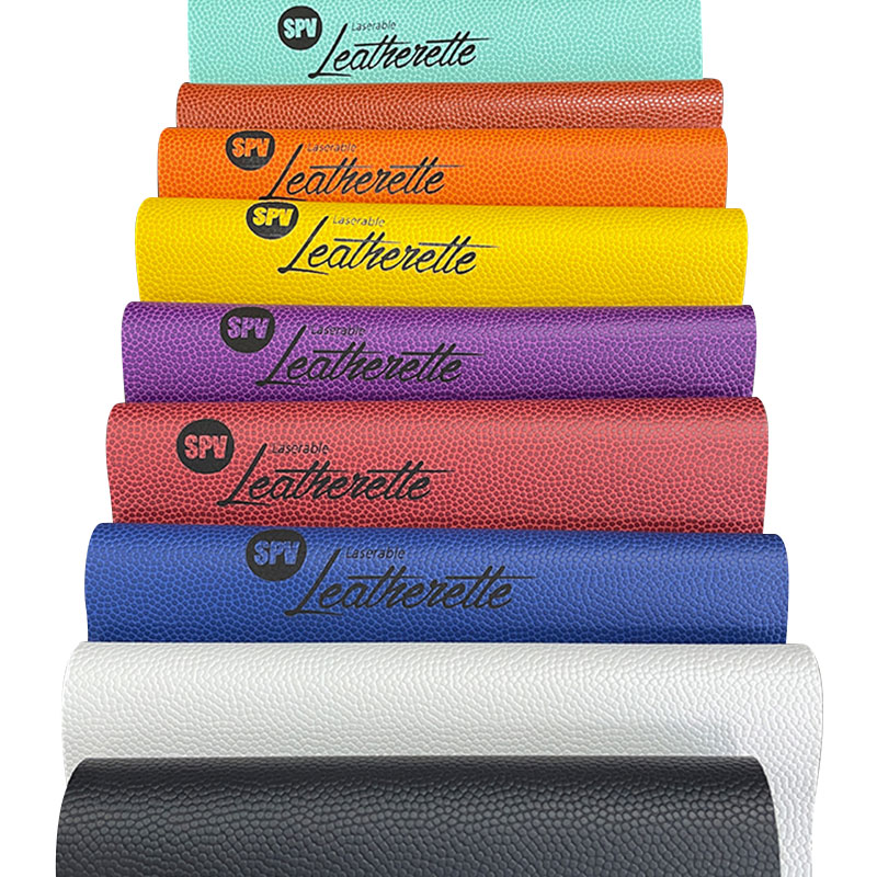 Láminas de cuero sintético láser con textura de baloncesto con adhesivo/sin adhesivo